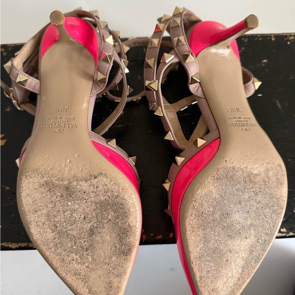 Valentino Women's Pink Studded Heels‎ - Picture 3 of 7